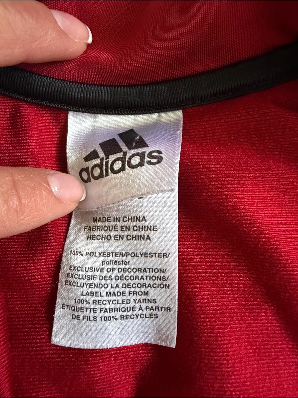 Adidas Baby 2 Piece Track Suit / Jogger Set Red w/ Black Stripes Size: 9 months